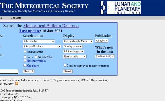 Meteoritical Bulletin Database