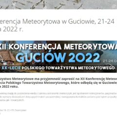XII Konferencja Meteorytowa w Guciowie, 21-24 kwietnia 2022 r.